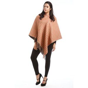 LOF Loose Checkered and Plaid Pullover Poncho